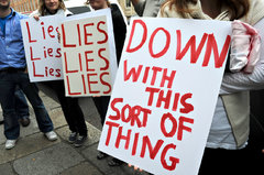 Labour Youth protesting at a UKIP press conference