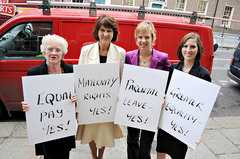 Four generations of Irish Women support Lisbon - Former Senator Mary Henry, Deputy Joan Burton, Senator Ivana Bacik and Cllr Maria Parodi showing their support for Lisbon. 